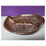 Vtg Homemade Double Sided Ceramic  Ashtray