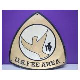Mid Century Forest Fee Area Camping Sign