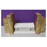 Gold Tone "Book" Bookends, Parthenon Sculpture