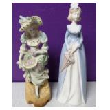 Lot of 2 Porcelain Victorian Lady Figures