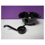 Deep Amethyst Glass Bowl w/Ladle 6" X 3"