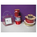 Box Lot of Assorted Holiday Ribbon
