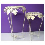 2 Metal Decorative Plant Stands 22", 27.5" Tall