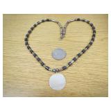 Silver/Hematite/MOP Bead Necklace