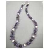 Sterling/Amethyst/Pearl Necklace