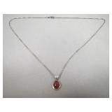 VTG Sterling Silver/Carnelian Necklace