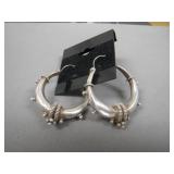 Nepalese VTG Sterling Silver Hoop Earrings