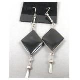 Sterling Silver & Onyx Dangle Earrings