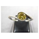 Sterling Silver & Citrine Ring Size 8.5