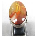 Sterling Silver & Jasper Ring Size 9
