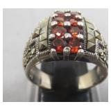 Sterling Silver/CZ/Marcasite Ring Size 7.75