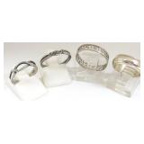 4 Sterling Silver Rings, 1 w/ Marcasite