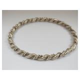 Silver Twist Cable Bangle Bracelet