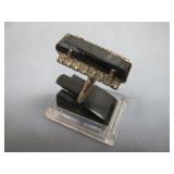 VTG Sterling Silver/Glass Adjustable Ring