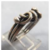 Sterling Silver Knotted Ring Size 9.5