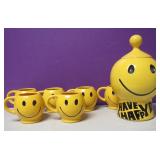 Vintage McCoy Pottery Happy Day Cookie Jar & Mugs