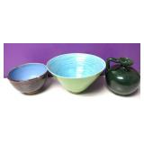 Signed Stoneware Bowl Vtg Jug Etc