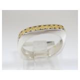 Sterling Silver & Gold Tone Band Size6