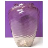11.5" Tall Swirled Pink Glass Vase