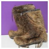 Vtg Fur Muck Luck Boots Some Fur Loss