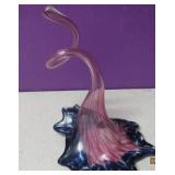 Hand Blown Purple/ Blue Glass Flower