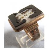 Victorian Signet Ring, Rose Gold/Onyx Size 8