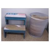 Small Step Stool Waste Basket & Runner