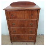 VTG 4 Drawer Walnut Dresser 28" X 16" X 38"