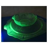 Uranium Depression Glass Princess Pattern Dishes