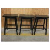 3 - 24.5" Tall Wood Stools