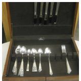 Wood Silverware Box with Some Utensils