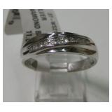 NWT Sterling Silver & Diamond Wedding Ring