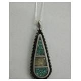 Native American Sterling Silver Teardrop Necklace