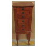 37" Tall Standing Wood Jewelry Cabinet