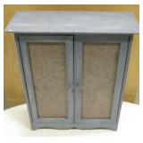 Blue Wood Pie Cabinet 15"x6"x18"
