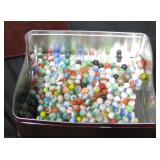 Tin With Assorted Vintage Marbles