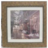 Framed New Orleans Street Scene Print - 25" x 25"