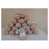 21 - 3.5oz Skeins Of Yarn & 1 Plastic Crochet Hook