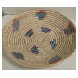 Teal & Purple Design Woven Basket 16" Dia.