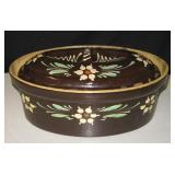 German Hand Painted Covered Casserole Or Crock