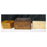 Lot Of 3 Handmade Wood Boxes