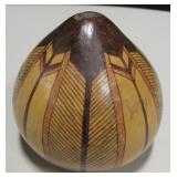 Hand Painted Gourd Shilling SW Design 4" Dia. X 4"