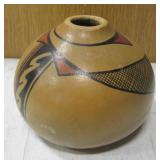 Hand Painted Gourd Shilling Pueblo Rain Bird
