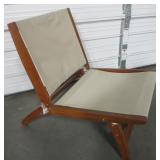 30"x34"x25" Wood & Canvas Folding Deck Chair