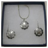 Sterling Silver Necklace & Earring Set In Gift Box