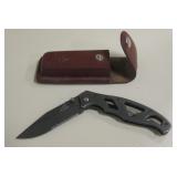 Gerber Folding Knife w/ Alltrade Leather Sheath