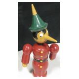 Vintage Pinocchio Wood Coin Bank - 11.5" Tall