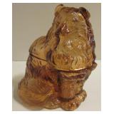 Dog Shaped Glass Candy Dish - 7.5" Tall