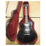 Vintage Cortez Black Electric Guitar w/ Case