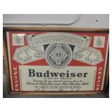 Large Framed Vtg. Budweiser Poster - 52" x 34"
